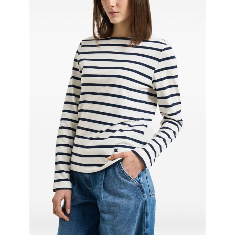 Semicouture Women's Carmelita Striped Cotton Sweater
